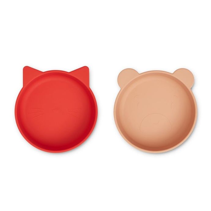 LIEWOOD / Silikonová miska Vanessa Apple Red/ Tuscany Rose