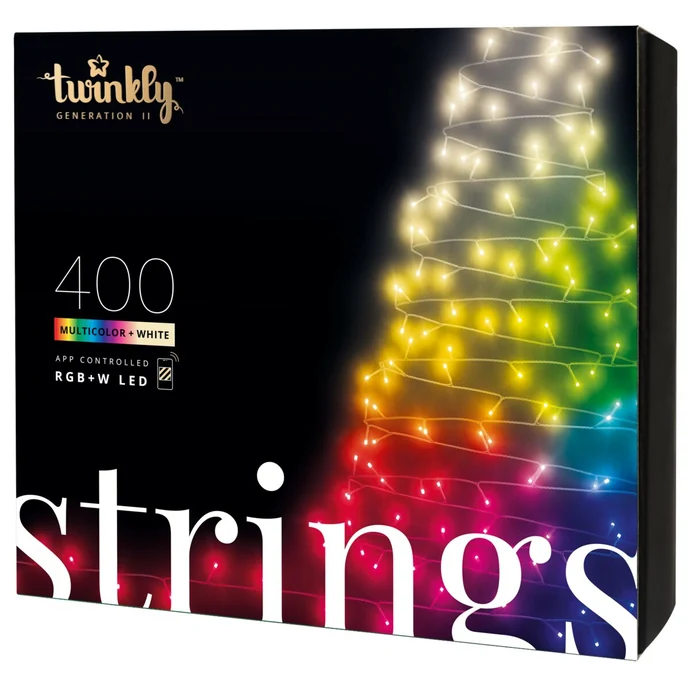 Twinkly / Inteligentná LED svetelná reťaz Twinkly Strings Multicolor + White - 400 žiaroviek