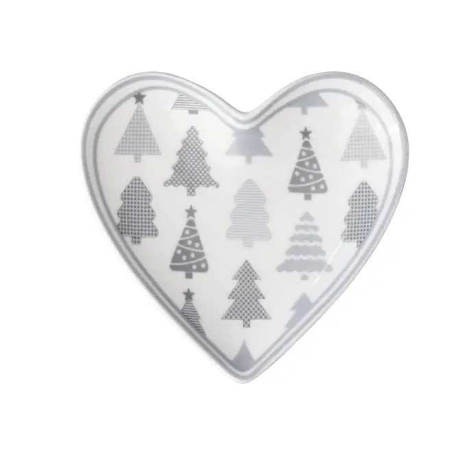 Krasilnikoff / Porcelánový tácek Heart Christmas Trees