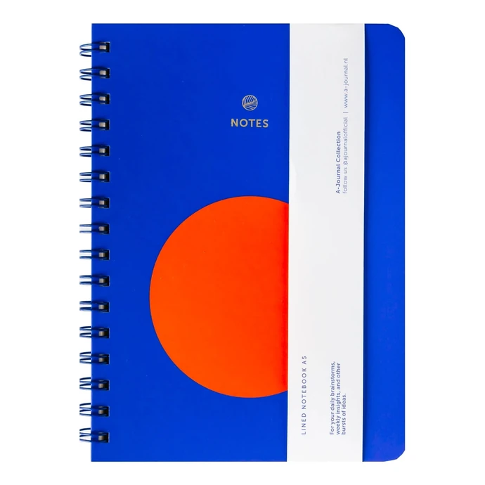 A-JOURNAL collection / Linajkovaný zápisník v krúžkovej väzbe Blue / Orange A5