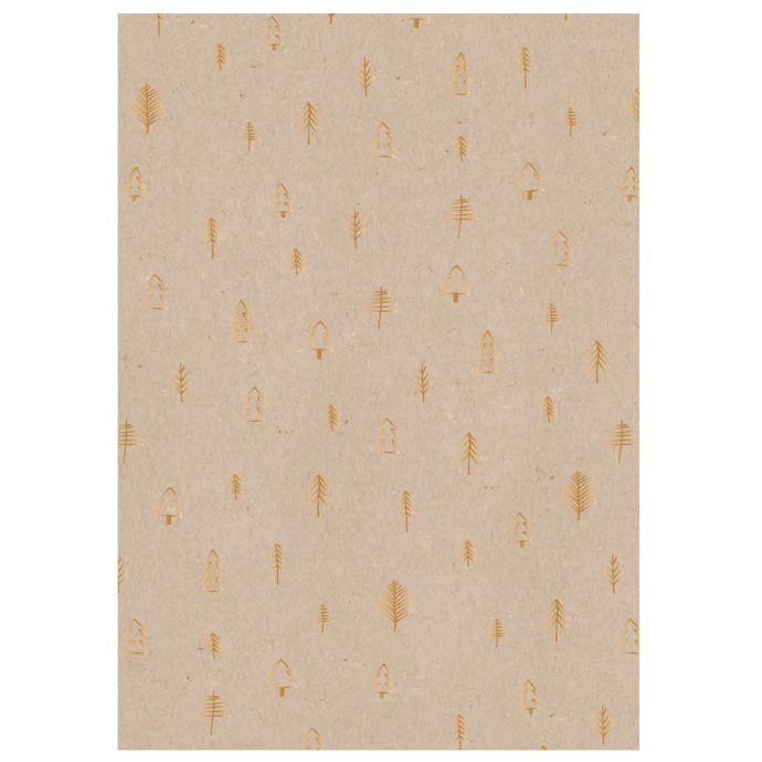 IB LAURSEN / Vianočný baliaci papier Golden Forest 5 m