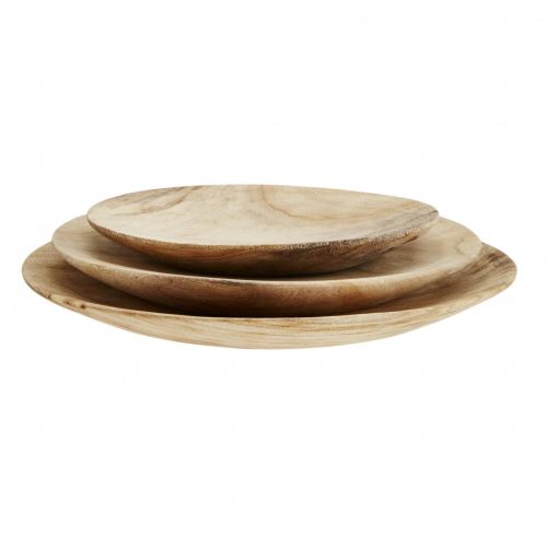 MADAM STOLTZ / Dřevěné talíře Wood - set 3 ks