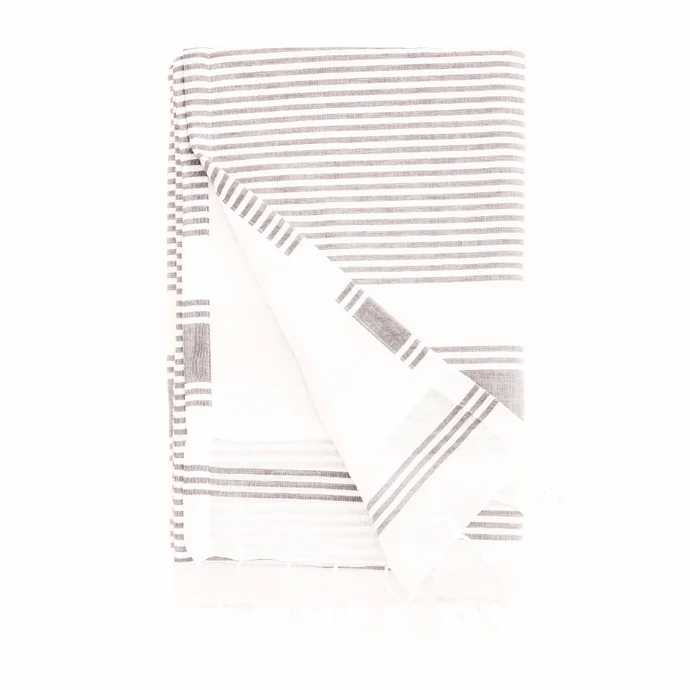 MADAM STOLTZ / Hammam osuška Stripe Light Grey 90x180 cm