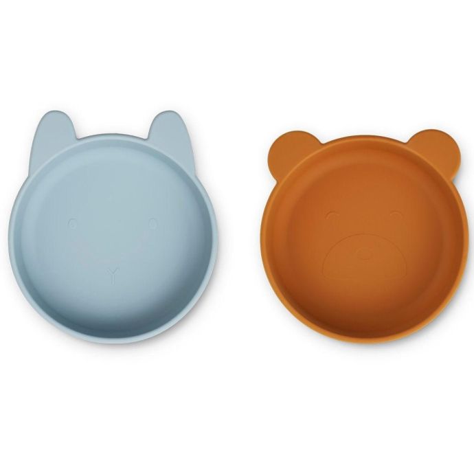 LIEWOOD / Silikonová miska Vanessa Sea Blue Mustard