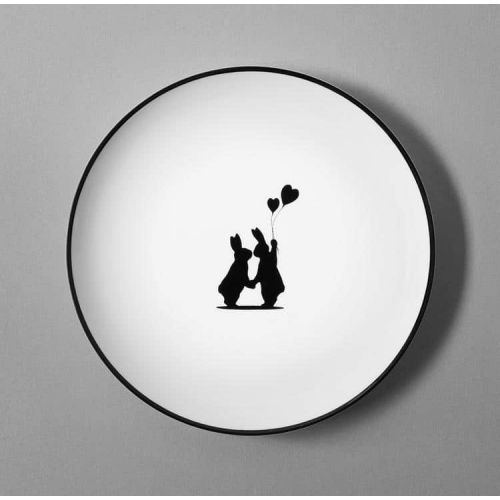 HAM / Porcelánový dezertní talíř Lovestruck Rabbit 20,5 cm