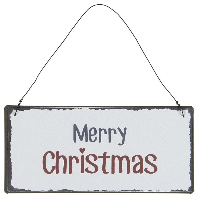IB LAURSEN / Plechová ceduľa  k zavěšení Merry Christmas