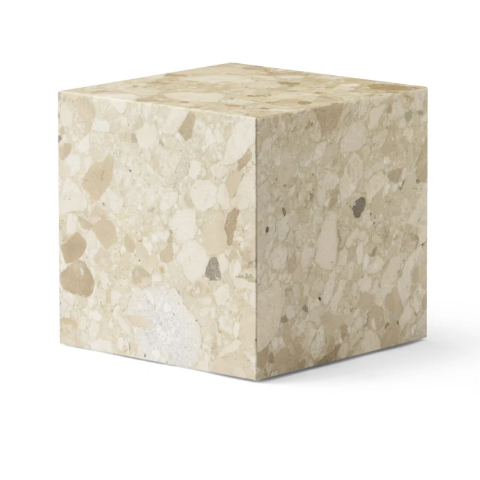 Audo Copenhagen / Mramorový stolek Plinth Cubic Sand Kunis Breccia