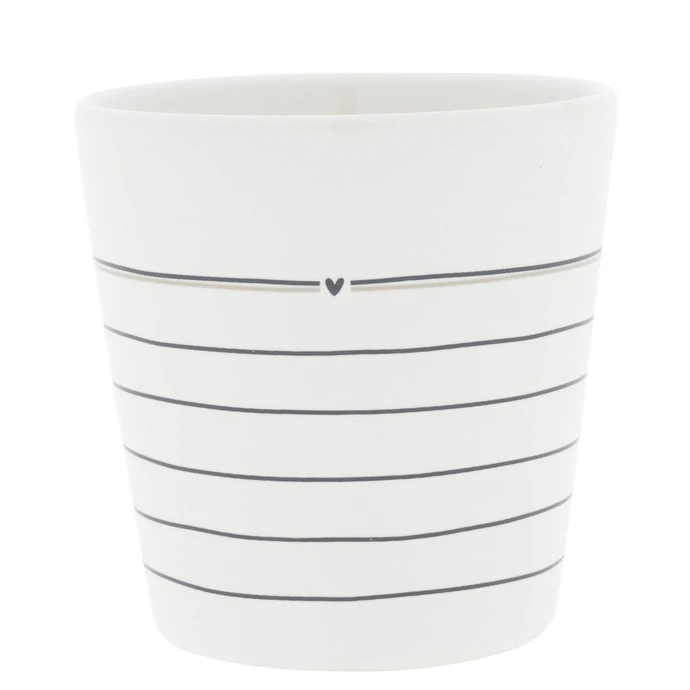 Bastion Collections / Keramický latte hrnček White Stripes 300 ml