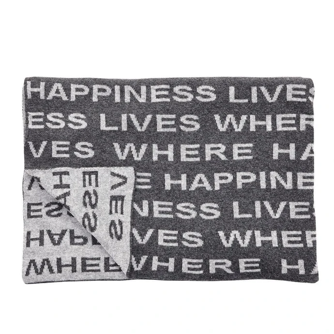 Hübsch / Vlnená deka Where happiness lives