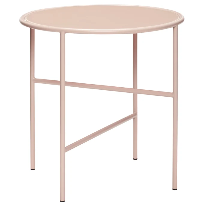 Hübsch / Kovový stolček Pink Glass ⌀ 44 cm