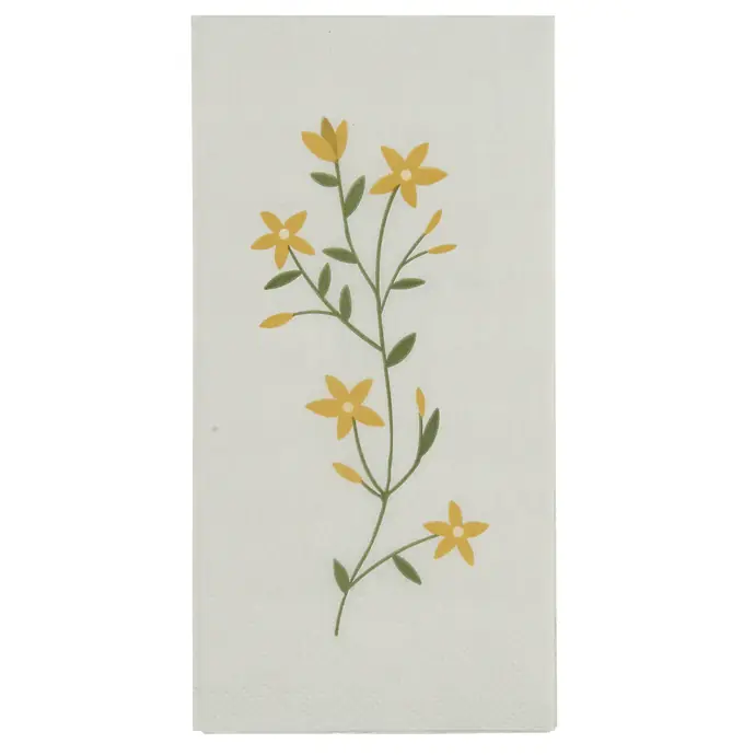 IB LAURSEN / Papírové ubrousky Flora Yellow Flowers - 16 ks