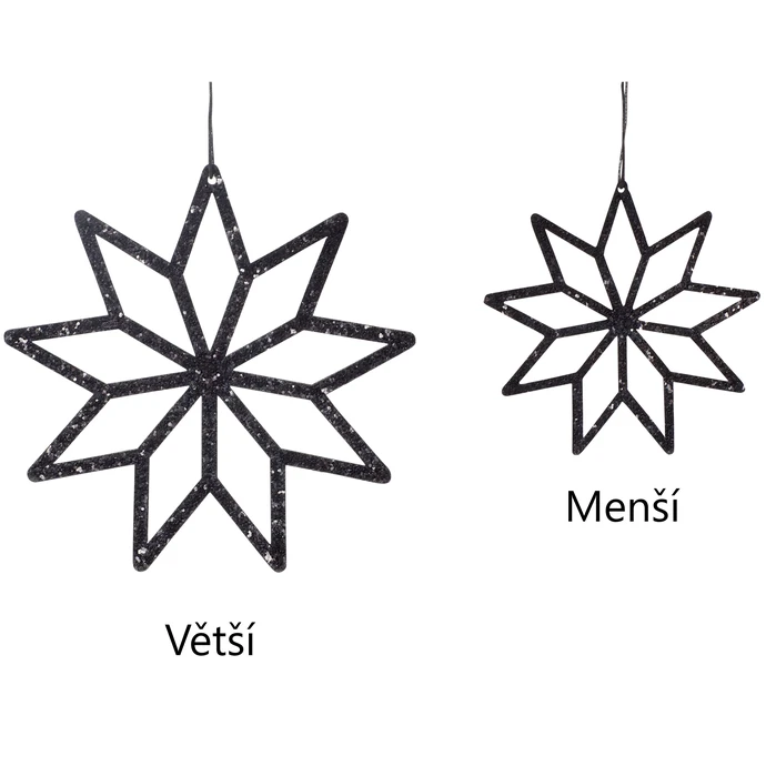 Hübsch / Závesná dekorácia Black Fabric Star