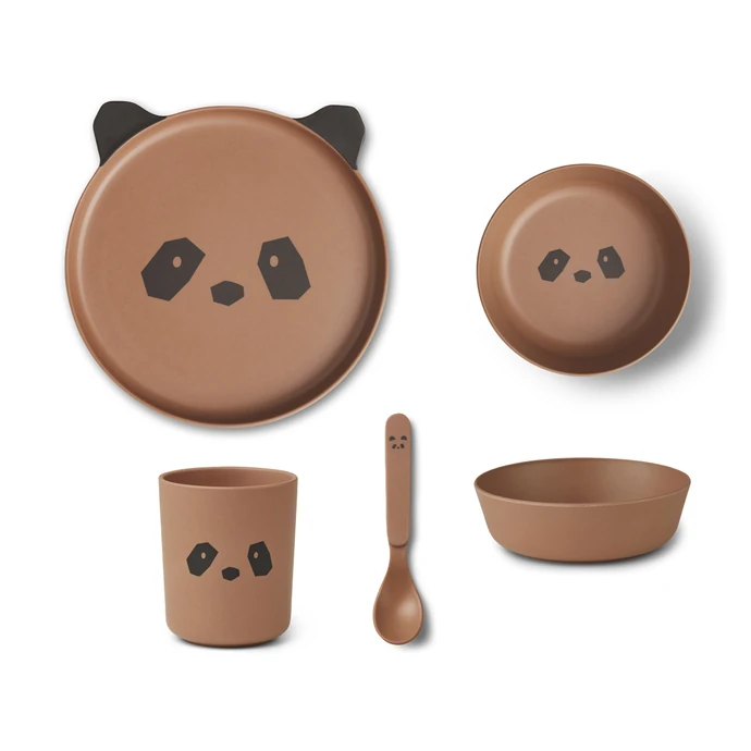 LIEWOOD / Sada dětského nádobí Bamboo Panda Tuscany Rose