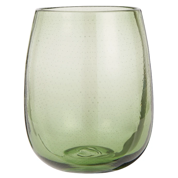 IB LAURSEN / Skleněná váza Bubbles Olive 17,5 cm