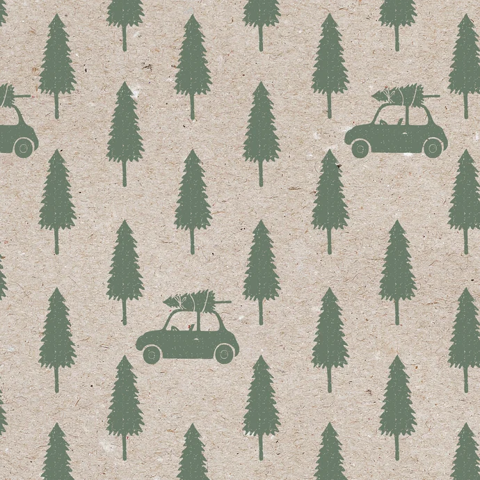TAFELGUT / Balicí papír Cars and Trees - 2 listy