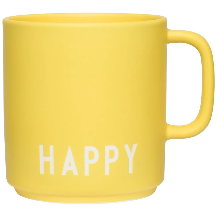 DESIGN LETTERS / Porcelánový hrnek Happy Yellow 300 ml