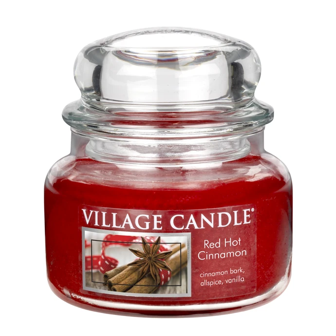 VILLAGE CANDLE / Svíčka ve skle Red Hot Cinnamon - malá