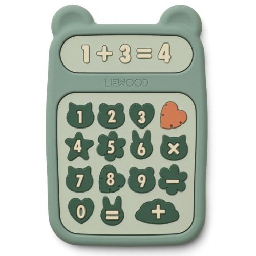 LIEWOOD / Silikonové kousátko Niels Calculator Peppermint