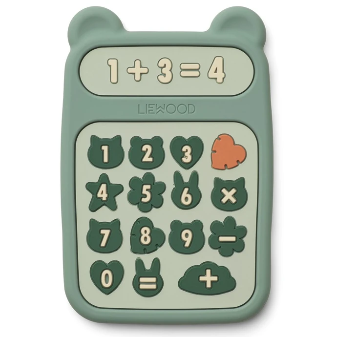 LIEWOOD / Silikonové kousátko Niels Calculator Peppermint