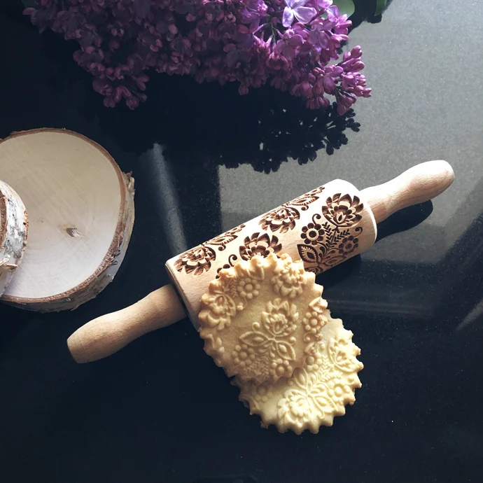 Goody Woody / Embosovaný váleček na těsto Bouquet – malý