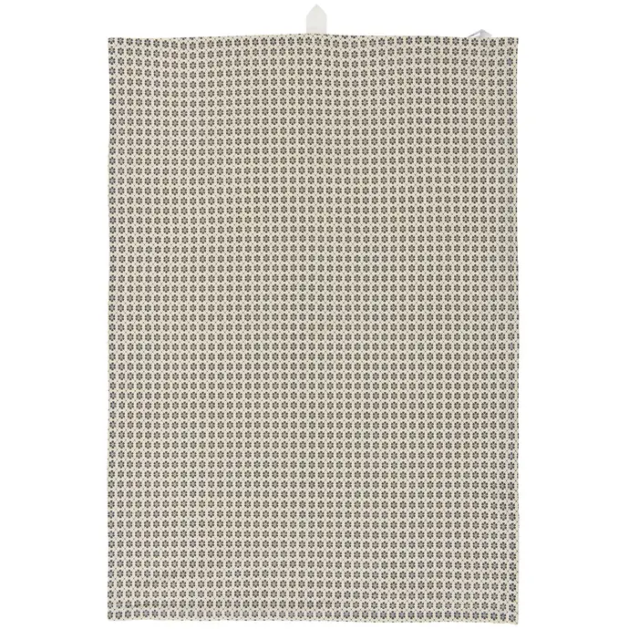 Ib Laursen / Bavlněná utěrka Dark Grey Flower Pattern