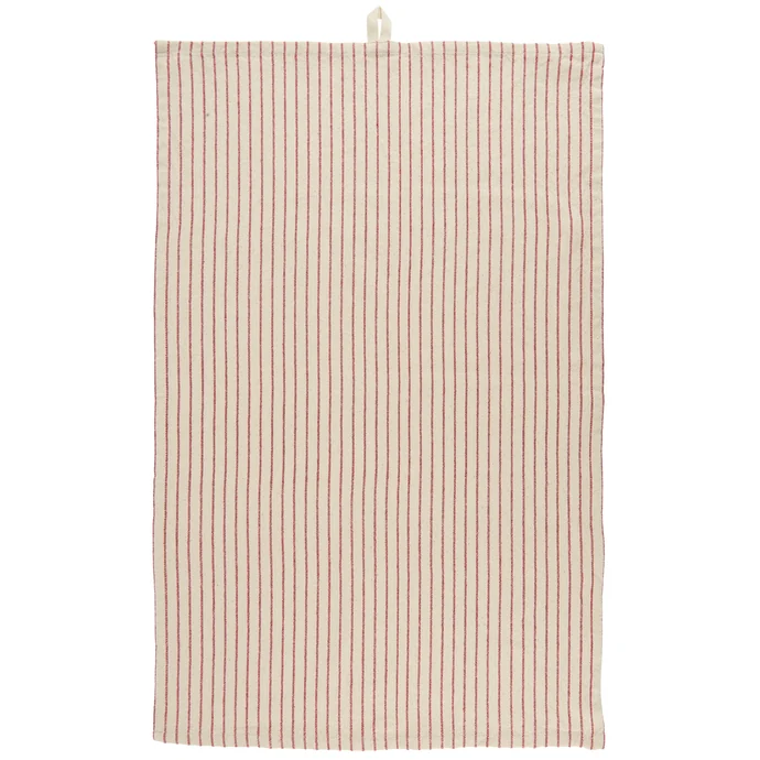 Ib Laursen / Bavlnená kuchynská utierka Natural & Slim Red Stripe