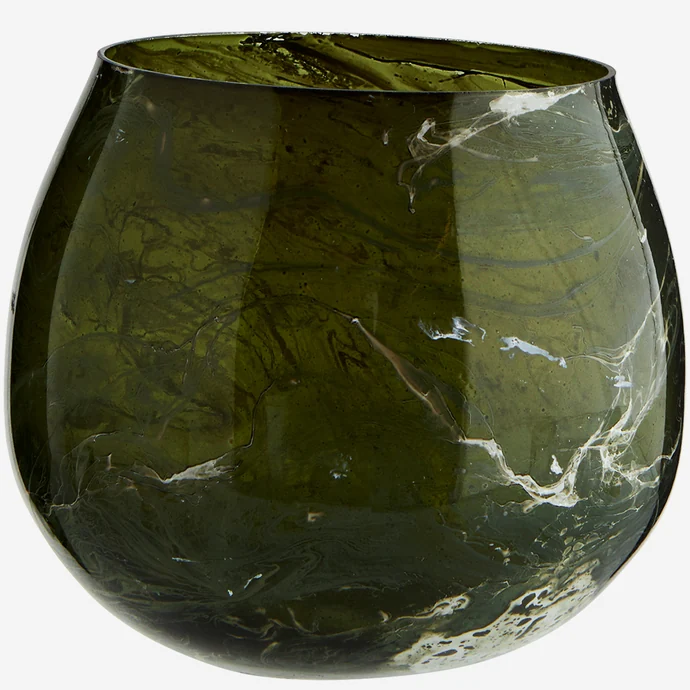 MADAM STOLTZ / Votívny svietnik Green Marble Finish