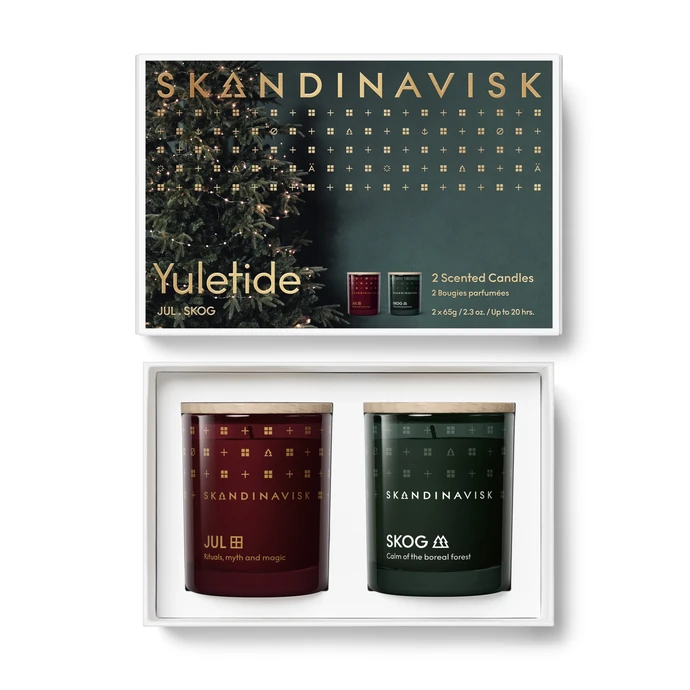 SKANDINAVISK / Darčekový set sviečok Yuletide - JUL and SKOG – 2 x 65 g
