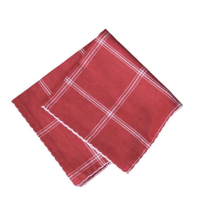 Strömshaga / Obrúsok z organickej bavlny Alma Red/White
