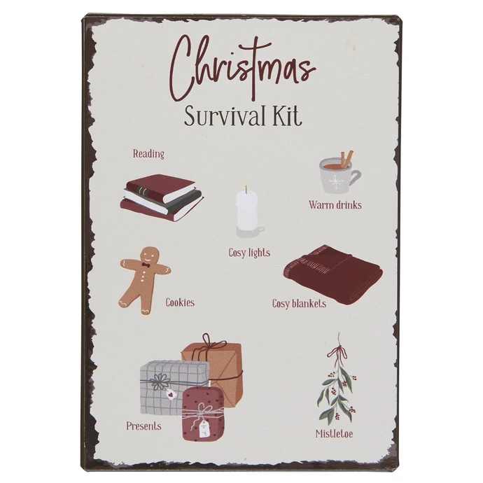 IB LAURSEN / Plechová ceduľa Christmas Survival Kit