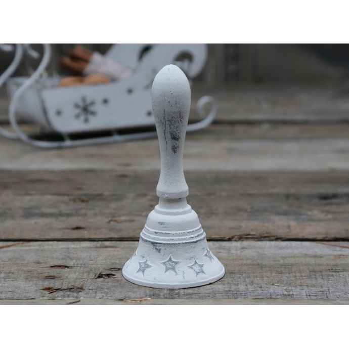 Chic Antique / Kovový zvonček Stars Antique white