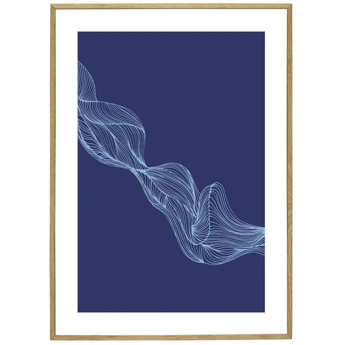 Hübsch / Dubový rám s obrázkem Nature/Dark blue 50x70 cm