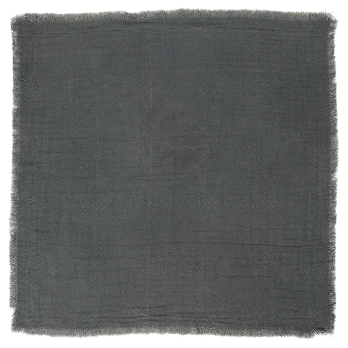 IB LAURSEN / Bavlněný ubrousek Double Weaving Dark Grey 40 x 40 cm