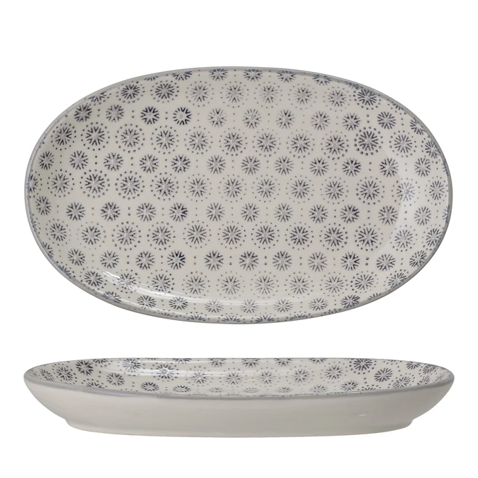 Bloomingville / Oválný servírovací talíř Elsa Grey 21,5 cm