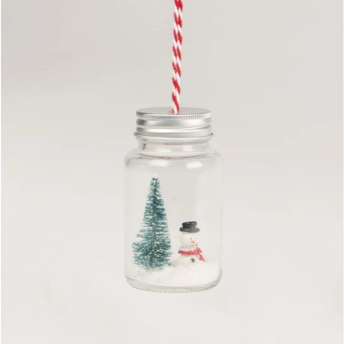 sass & belle / Vianočná závesná dekorácia Jar with Snowman