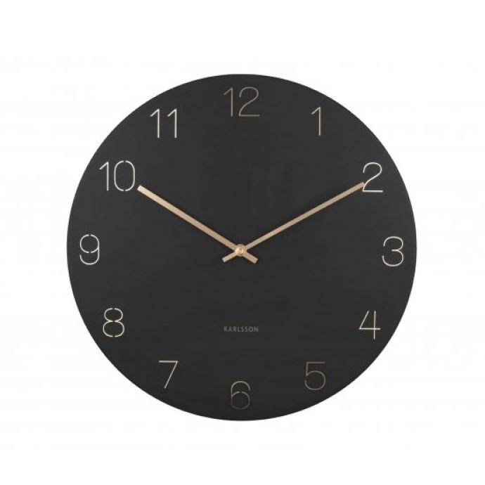 Karlsson / Nástěnné hodiny Charm Engraved Numbers Black 40 cm