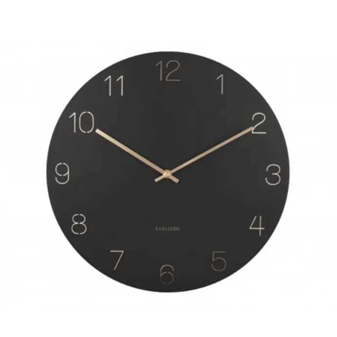 Karlsson / Nástenné hodiny Charm Engraved Numbers Black 40 cm