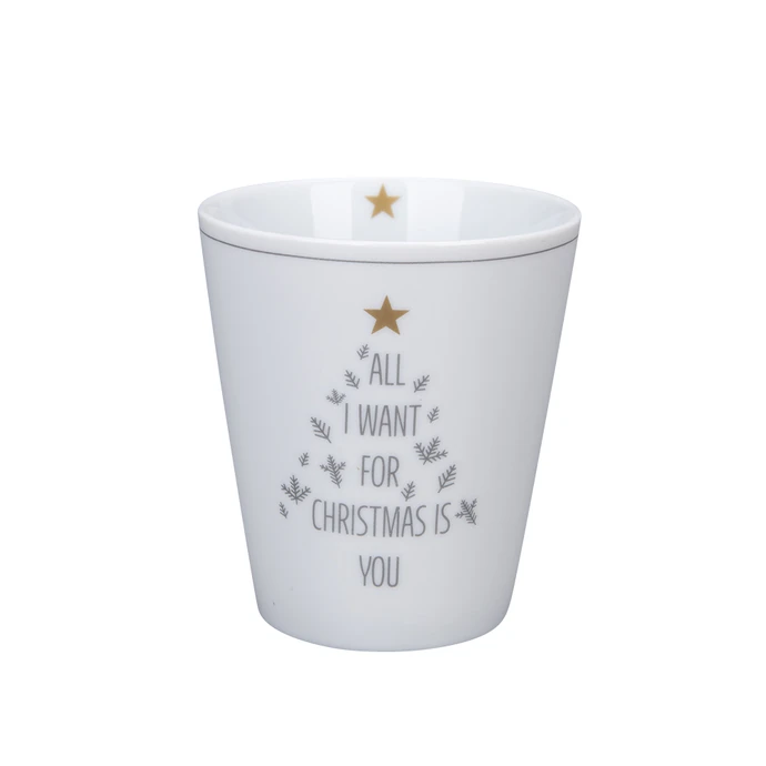 Krasilnikoff / Porcelánový latte hrnek All I Want For Christmas 330 ml