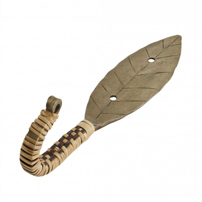 MADAM STOLTZ / Kovový háček Leaf Iron Matt Brass