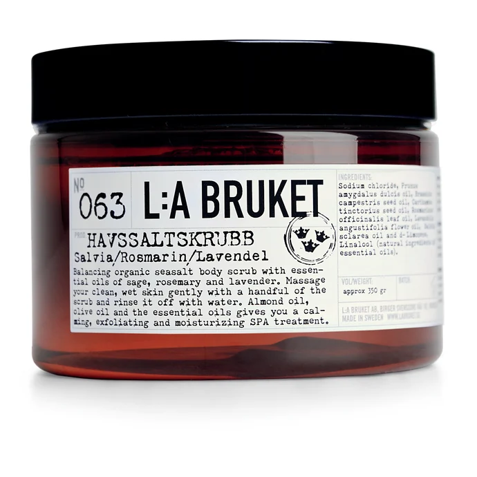 L:A BRUKET / Telový peeling so šalviou, rozmarýnom a levandulou 350 gr