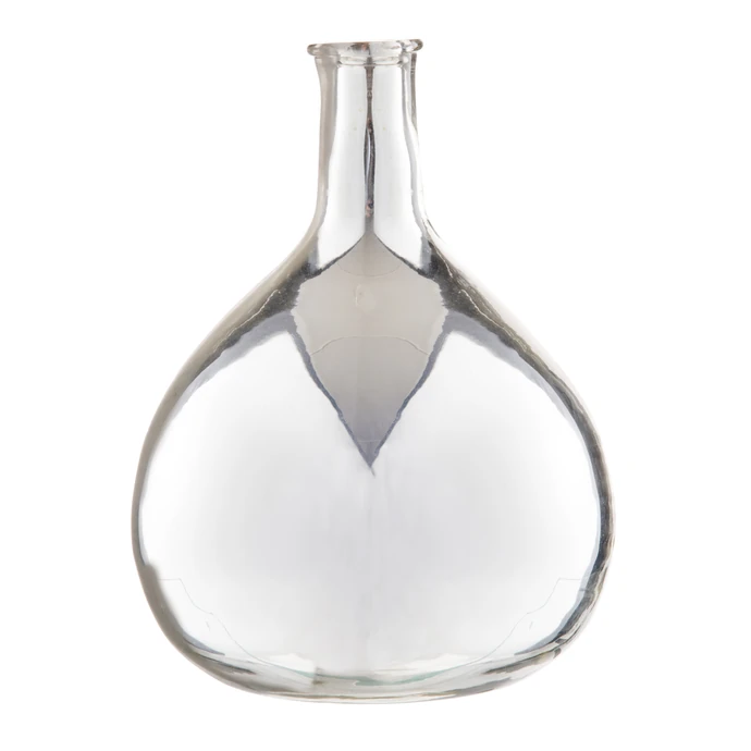 MADAM STOLTZ / Velká skleněná lahev Silver 30 cm