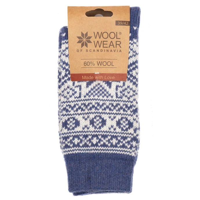 Charm Scandinavian / Vlnené ponožky Blue/Winter Pattern no. 50