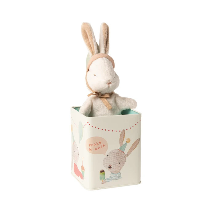 Maileg / Mini plyšový zajačik v krabičke Happy Day