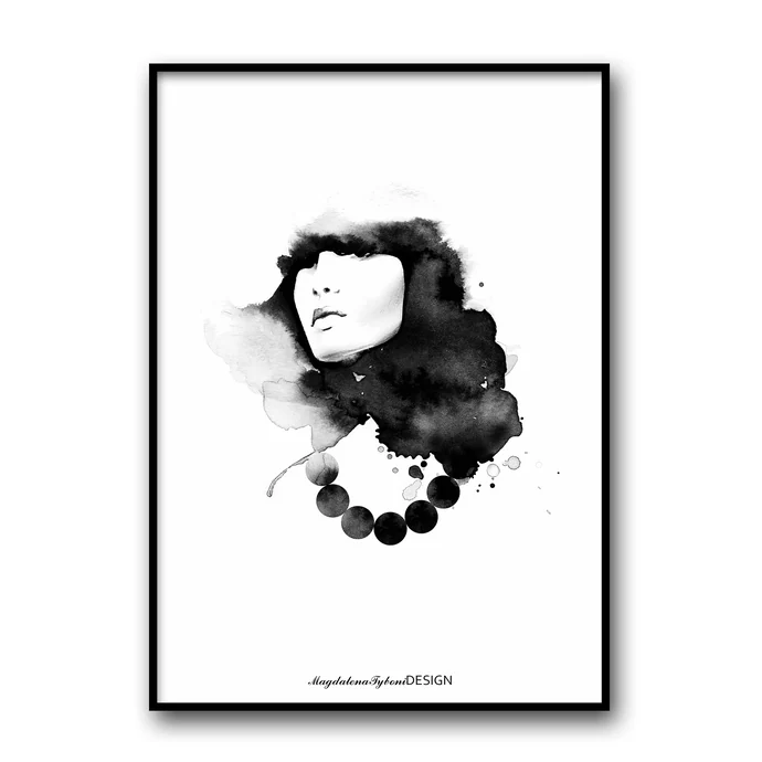 Magdalena Tyboni DESIGN / Akvarelový plagát Pearls 50 x 70 cm