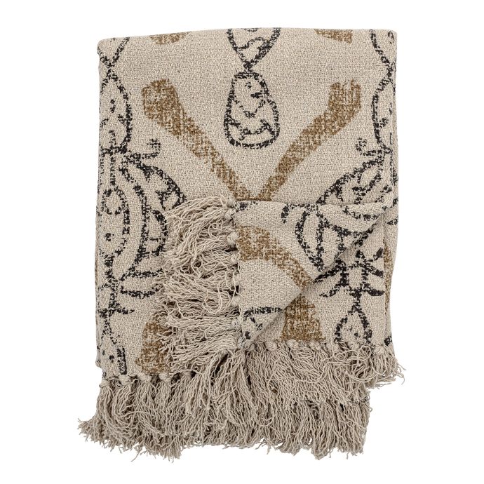 Bloomingville / Bavlněný přehoz Nature Beige 160×130 cm