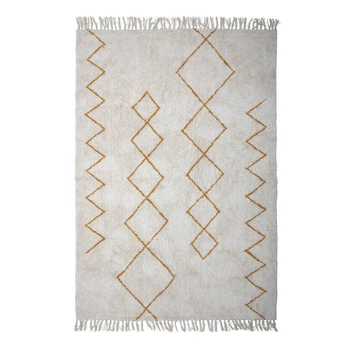 Bloomingville / Bavlnený koberec Yellow Ornament 200×140 cm