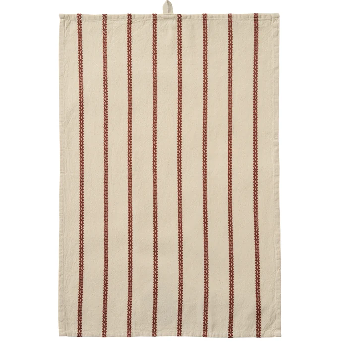 Ib Laursen / Utěrka Rebecca Rust Woven Stripe