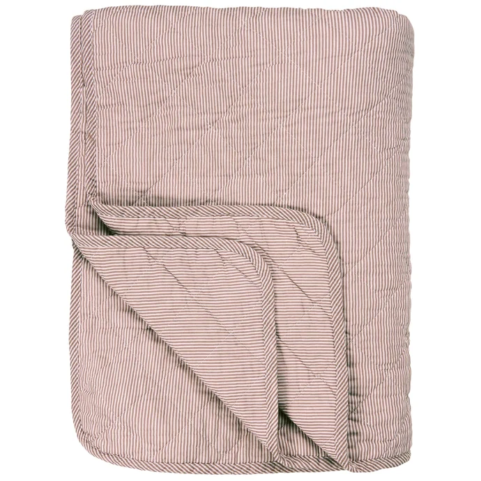 Ib Laursen / Prošívaný bavlněný přehoz Peony Stripes 130x180