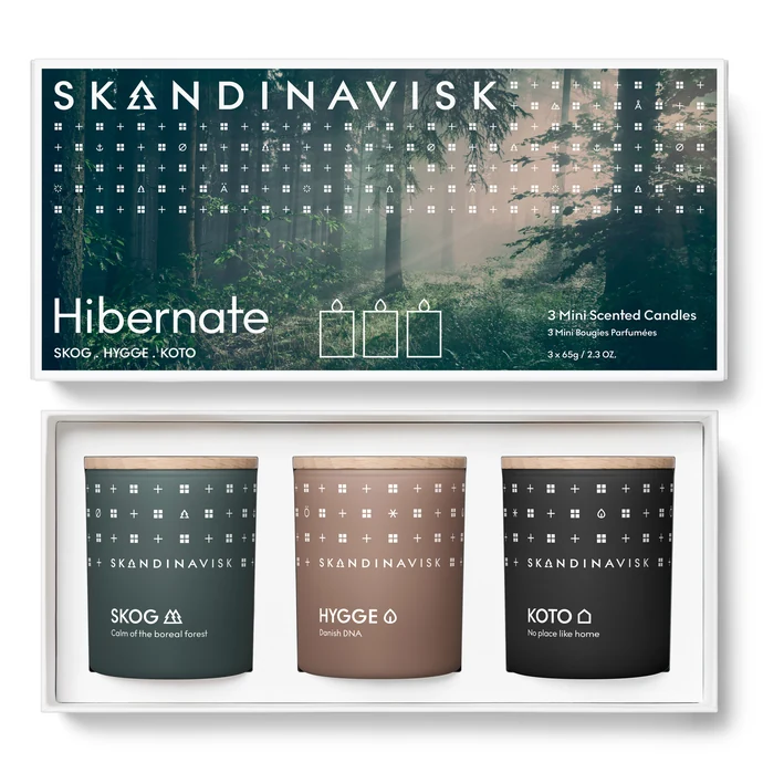 SKANDINAVISK / Dárková sada mini svíček HIBERNATE 3 × 65 g