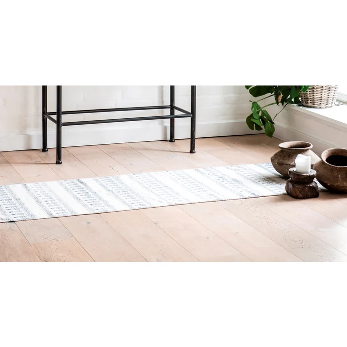 IB LAURSEN / Bavlněný koberec Blue/white 60x180